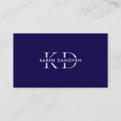 Professionelles modernes dunkelblaues Monogramm Visitenkarte (Vorderseite)