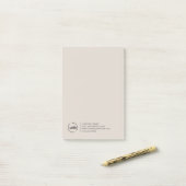 Professionelles modernes Geschäftslogo Beige Post-it Klebezettel (Auf Schreibtisch)