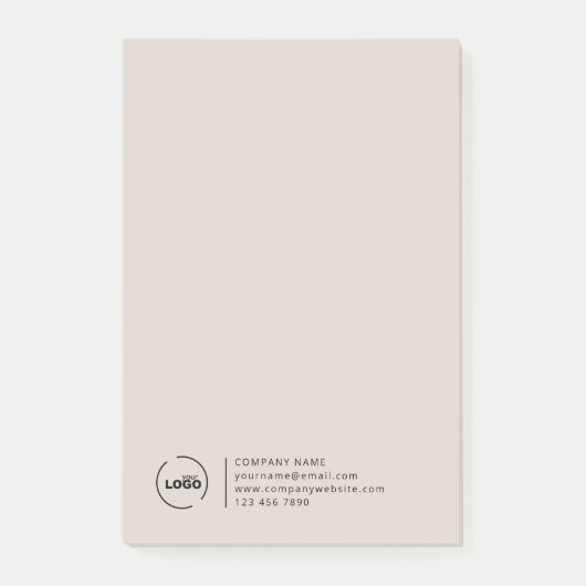 Professionelles modernes Geschäftslogo Beige Post-it Klebezettel (Vorderseite)