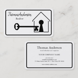 Professionelles modernes Haus- und Schlüssel-Logo  Visitenkarte