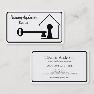 Professionelles modernes Haus- und Schlüssel-Logo Visitenkarte