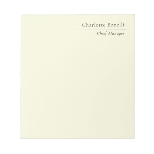 Professionelles modernes minimalistisches Plain Be Notizblock (Vorderseite)