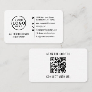 Professionelles modernes minimalistisches QR-Code- Visitenkarte