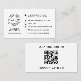 Professionelles modernes minimalistisches QR-Code- Visitenkarte