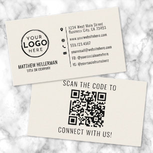 Professionelles modernes minimalistisches QR-Code- Visitenkarte