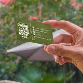 Professionelles modernes Monogramm Grün QR-Code  Visitenkarte