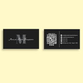 Professionelles modernes Monogramm Minimal QR-Code Visitenkarte