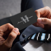 Professionelles modernes Monogramm Minimal QR-Code Visitenkarte