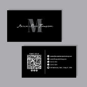 Professionelles modernes Monogramm Minimal QR-Code Visitenkarte