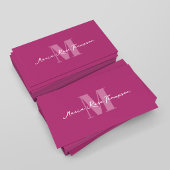 Professionelles Modernes Monogramm Rosa QR-Code Visitenkarte