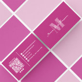 Professionelles Modernes Monogramm Rosa QR-Code Visitenkarte