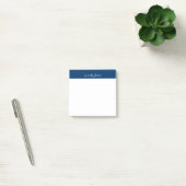 Professionelles modernes navyblaues Monogramm Voll Post-it Klebezettel (Büro)