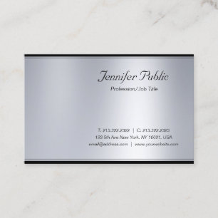 Professionelles modernes Skript Silber elegant Lux Visitenkarte