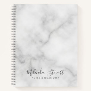 Professionelles modernes Skript weißer Marmor Notizblock
