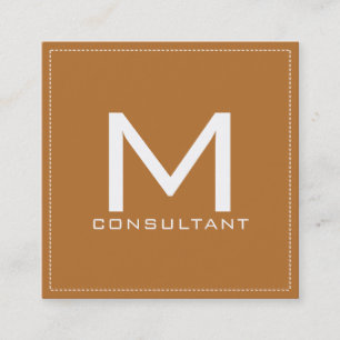 Professionelles Monogramm Elegantes Modernes Kupfe Quadratische Visitenkarte