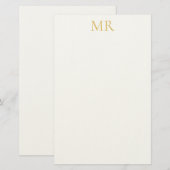 Professionelles Monogramm Minimalistisch Einfacher Briefpapier (Vorne/Hinten)