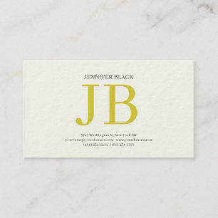 Professionelles Monogramm Pastellfarbe Luxus Dick Visitenkarte