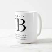 Professionelles Monogramm Schwarz Weiß Kaffeetasse (VorderseiteRechts)