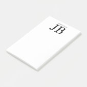 Professionelles Monogramm Schwarz Weiß Post-it Klebezettel (angewinkelt)