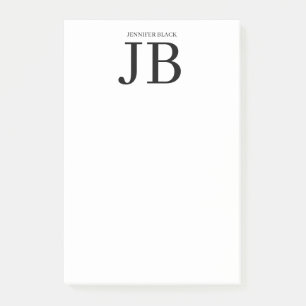 Professionelles Monogramm Schwarz Weiß Post-it Klebezettel