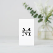 Professionelles Monogramm und Name Visitenkarte (Stehend Vorderseite)