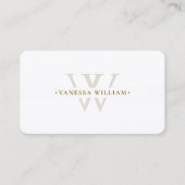 Professionelles Monogramm V-Logo Minimal Sand Visitenkarte (Vorderseite)