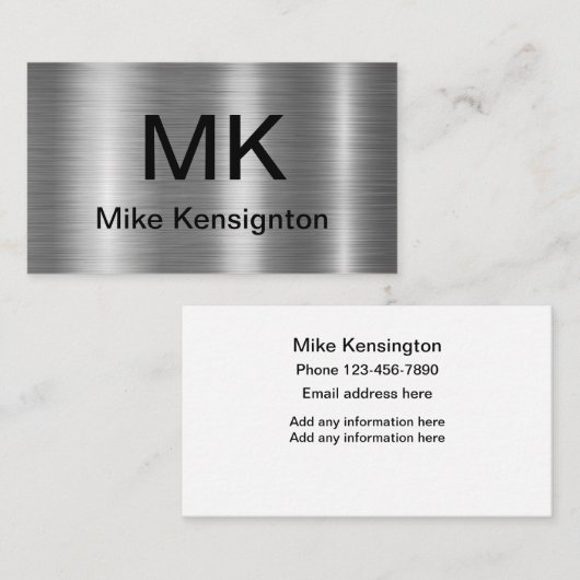 Professionelles Monogramm Visitenkarten-Design Visitenkarte (Vorne/Hinten)