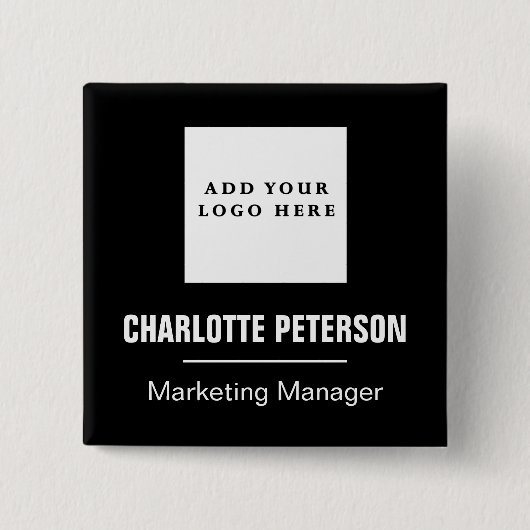Professionelles Namensschild Geschäft Logo Büro Pe Button (Vorderseite)