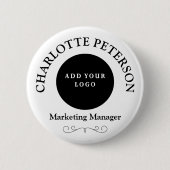 Professionelles Namensschild Geschäft Logo Büroarb Button (Vorderseite)