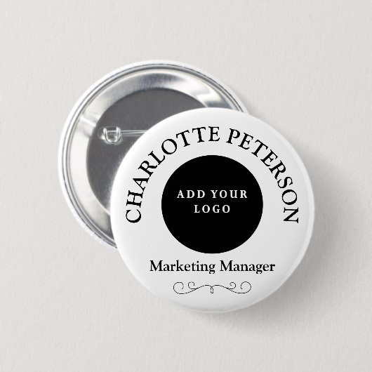 Professionelles Namensschild Geschäft Logo Büroarb Button (Vorne & Hinten)