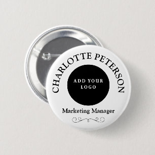 Professionelles Namensschild Geschäft Logo Büroarb Button