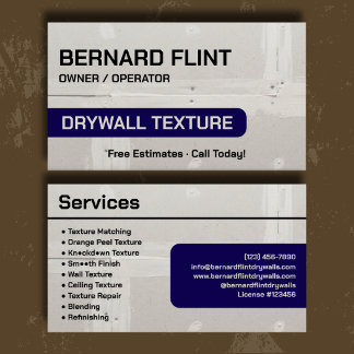 Professionelles Navy-Drywall-Textur-Branding Visitenkarte
