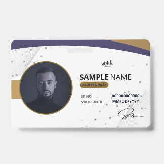 Professionelles Navy-Gold-Tech-ID-Abzeichen - 01 Ausweis