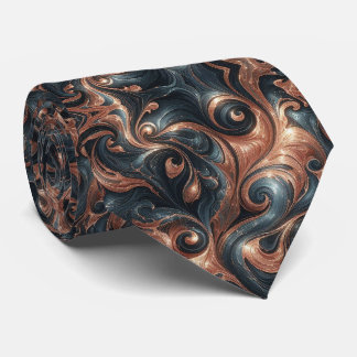 Professionelles Navyblau und Kupfermarmor Krawatte