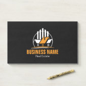 Professionelles Orange Weiß Immobilien Logo Post-it Klebezettel (Auf Schreibtisch)