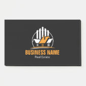 Professionelles Orange Weiß Immobilien Logo Post-it Klebezettel (Vorderseite)