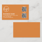Professionelles oranges Logo-QR-Code modern Visitenkarte (Vorne/Hinten)