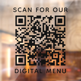 Professionelles QR-Code-Digitalmenü Fensteraufkleber