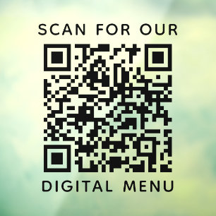 Professionelles QR-Code-Digitalmenü Fensteraufkleber