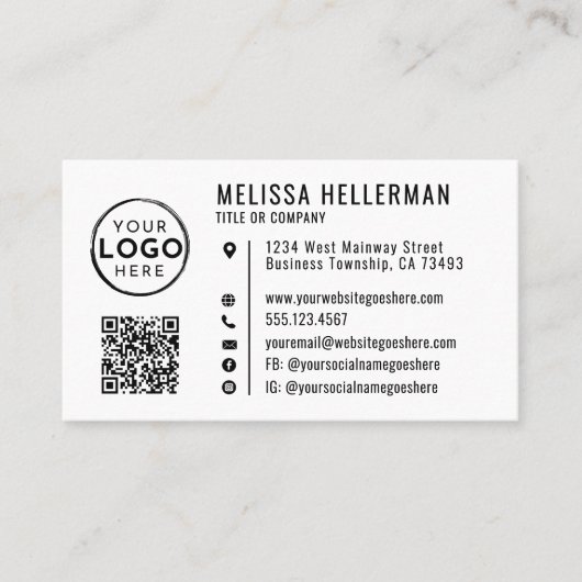 Professionelles QR-Code-Firmenlogo Visitenkarte (Vorderseite)