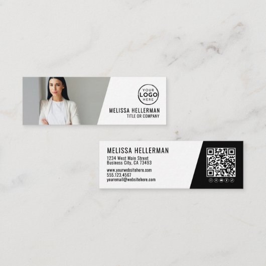 Professionelles QR-Code-Foto-Logo Mini Visitenkarte (Vorne/Hinten)