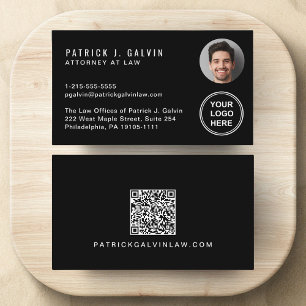 Professionelles QR-Code-Foto-Logo Schwarz Visitenkarte
