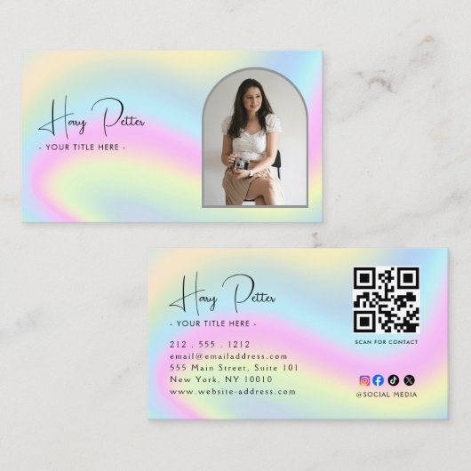 Professionelles QR-Code-Foto Visitenkarte (Vorne/Hinten)