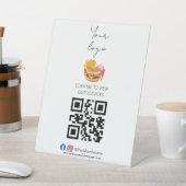 Professionelles QR-Code kontaktloses Menü Sockelschild (In SItu)