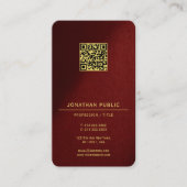 Professionelles QR-Code-Template Gold Text Luxuriö Visitenkarte (Vorderseite)