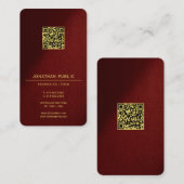 Professionelles QR-Code-Template Gold Text Luxuriö Visitenkarte (Vorne/Hinten)