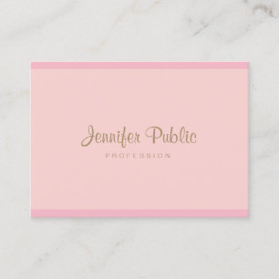 Professionelles Rosa Gold Hand Schrift Modern Eleg Visitenkarte