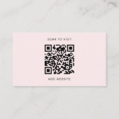 Professionelles Rosa-Logo QR-Code Visitenkarte (Rückseite)