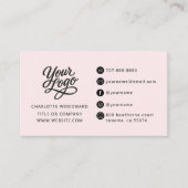 Professionelles Rosa-Logo QR-Code Visitenkarte (Vorderseite)