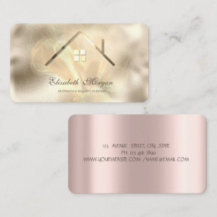 Professionelles Roségold-Haus Immobilien Visitenkarte
